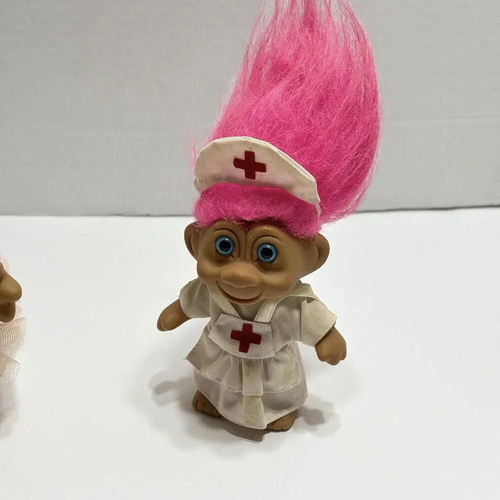 Vintage 90s Troll Dolls Lot Of 2 Nurse And Ballerina